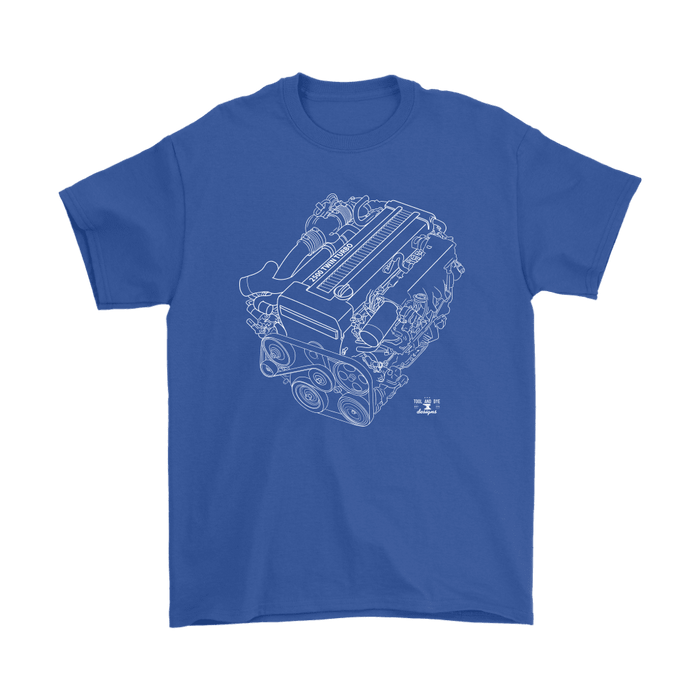 Toyota 1JZ Twin Turbo Blueprint Engine Illustration T-shirt and hoodie