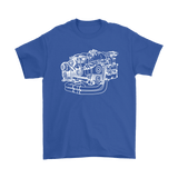 Japanese Car EJ Engine Blueprint Illustration T-shirt