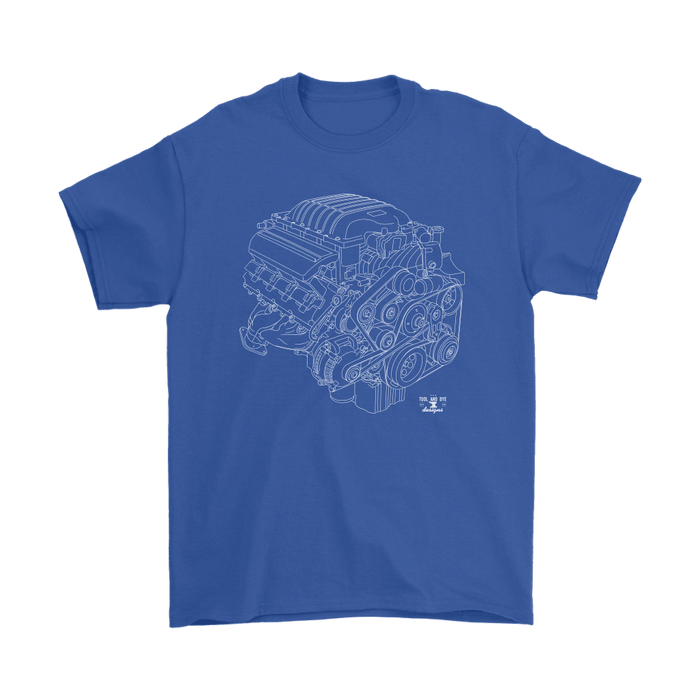 Engine Blueprint T-shirt like a 6.2L Hellcat  Illustration