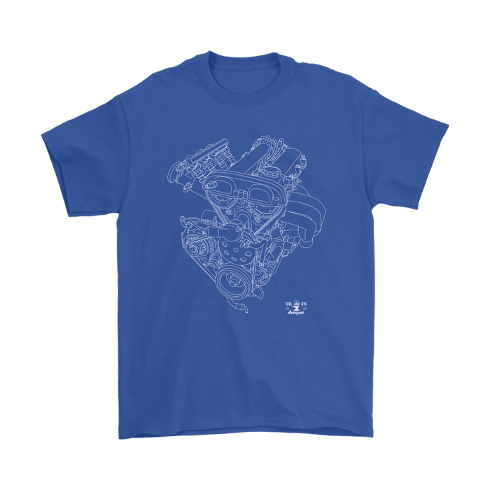 Mazda Miata First Generation Engine Blueprint Illustration T-shirt