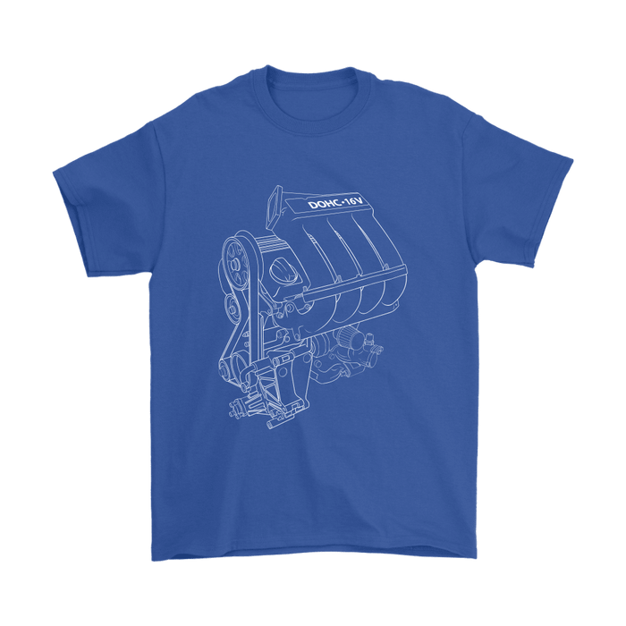 german car engine 16V engine blueprint illustration t-shirt mens and womens