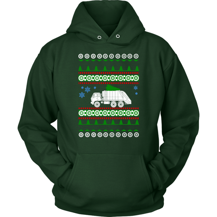 Recycling Garbage Waste Truck Ugly Christmas Sweater or Hoodie