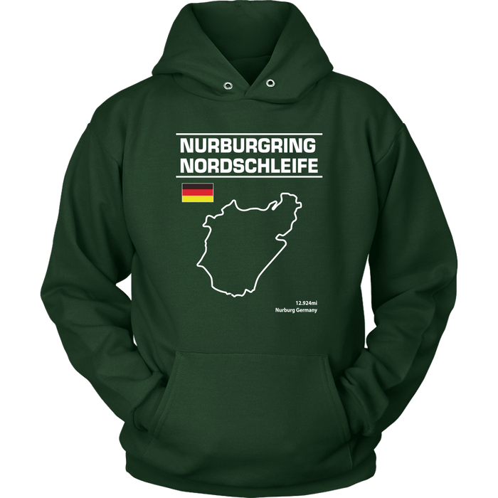 Nurburgring Nordschleife Track Outline Series shirt and hoodie