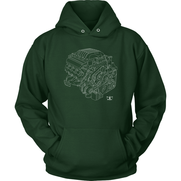 Dodge Hellcat Engine Blueprint Series Hoodie