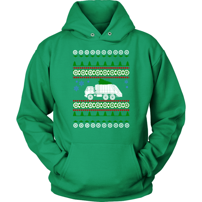 Recycling Garbage Waste Truck Ugly Christmas Sweater or Hoodie