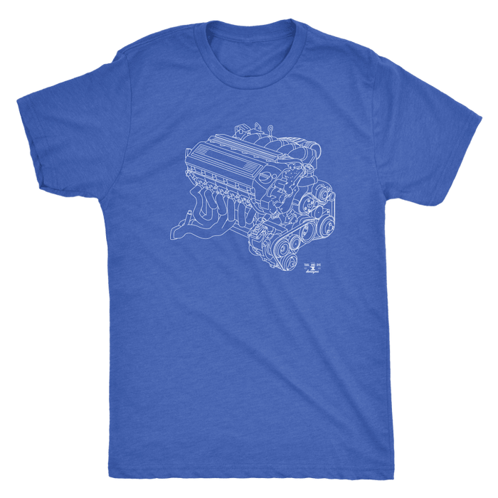 BMW E36 M3 S50 Engine Blueprint Illustration T-shirt