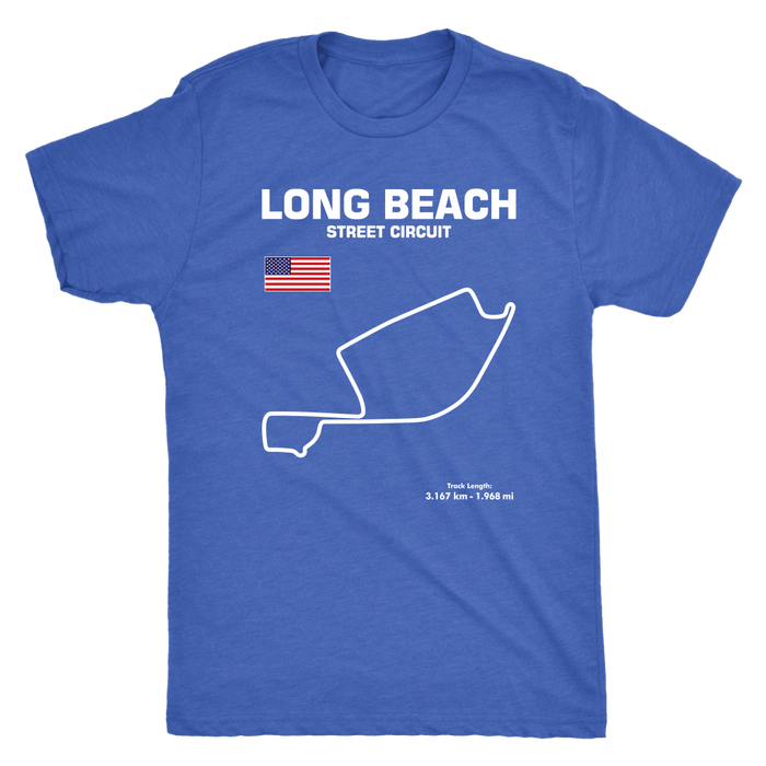 Long Beach California Street Circuit Race track outline series t-shirt and hoodie