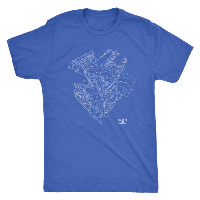 Mazda Miata First Generation Engine Blueprint Illustration T-shirt