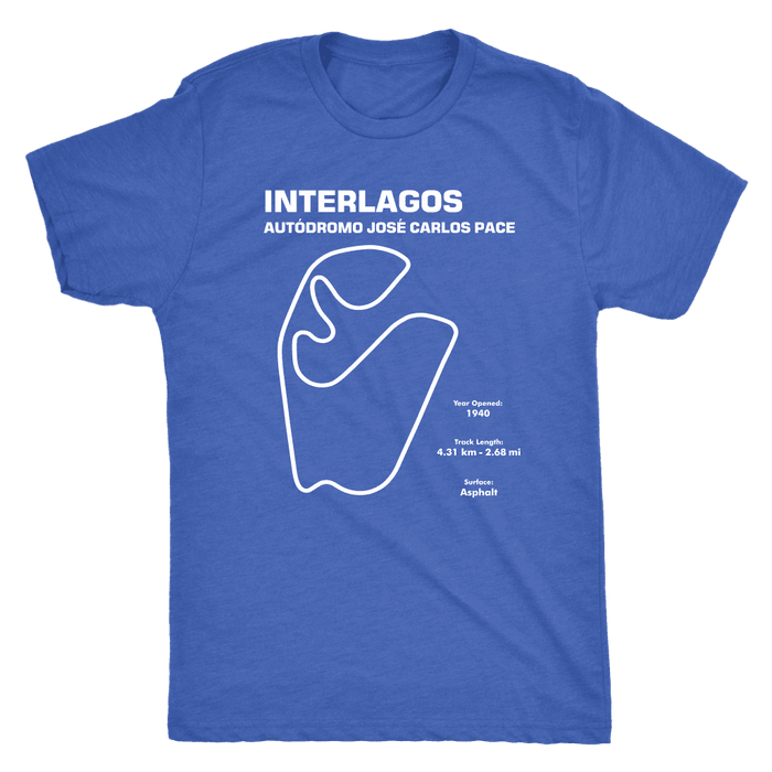 Interlagos Autódromo José Carlos Pace Brazilian F1 Track Outline Series T-shirt