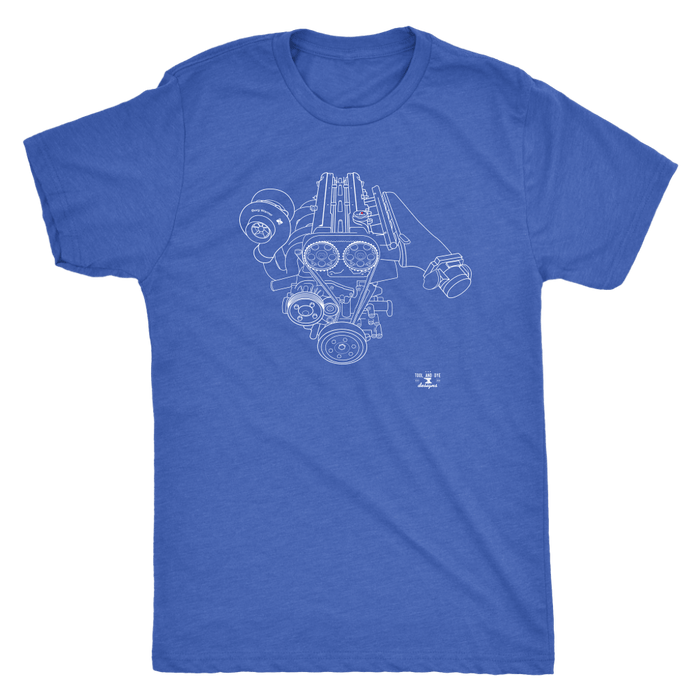 Toyota 2JZ Engine Blueprint Series Big Turbo T-shirt and Hoodie