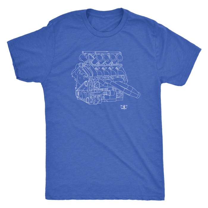 Volvo V8 Race Engine Blueprint Illustration Series T-shirt