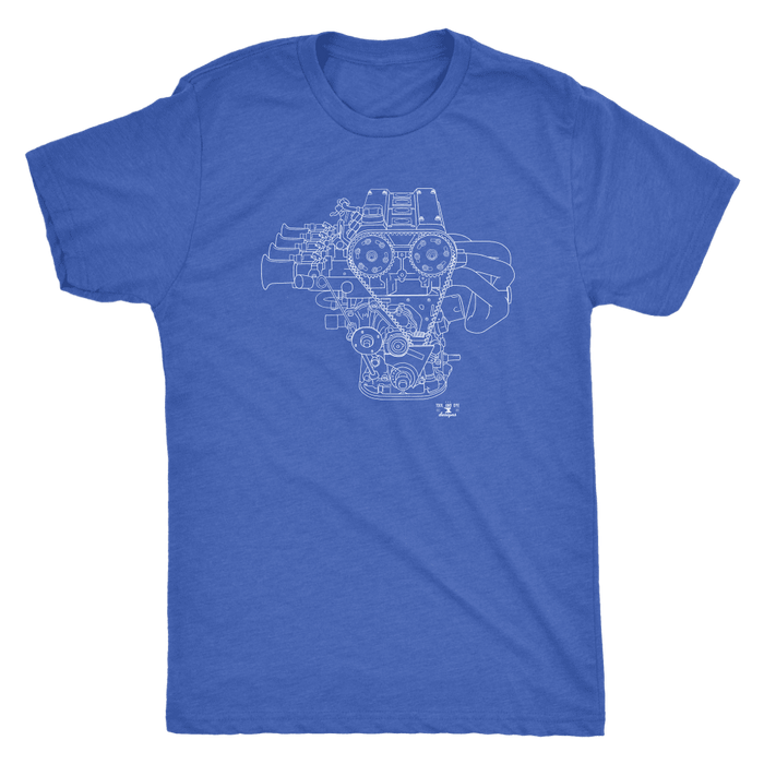 Toyota 4AGE Engine Blueprint Illustration t-shirt mens and womens