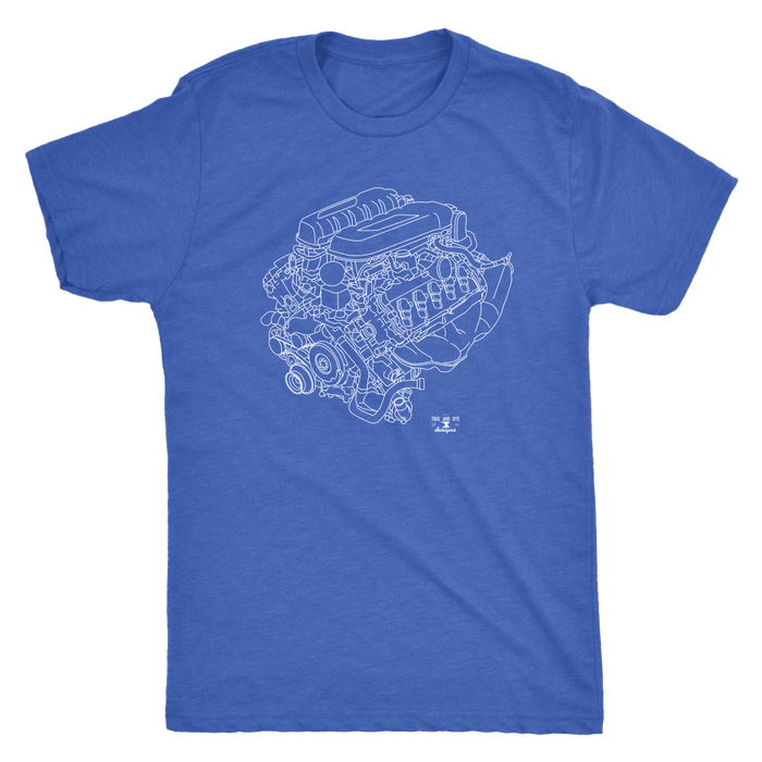 Audi R8 V10 Engine Blueprint Illustration Series T-shirt