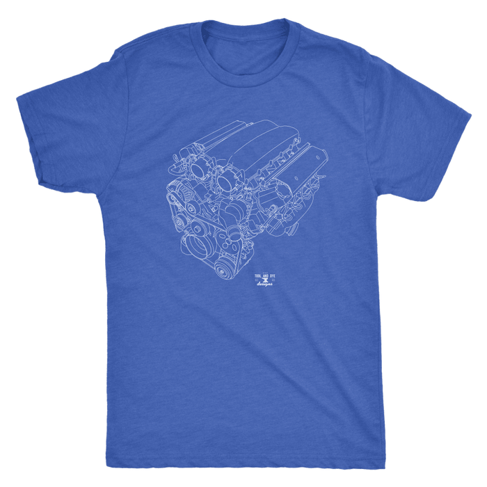 Engine Blueprint Illustration like a v10 Series T-shirt