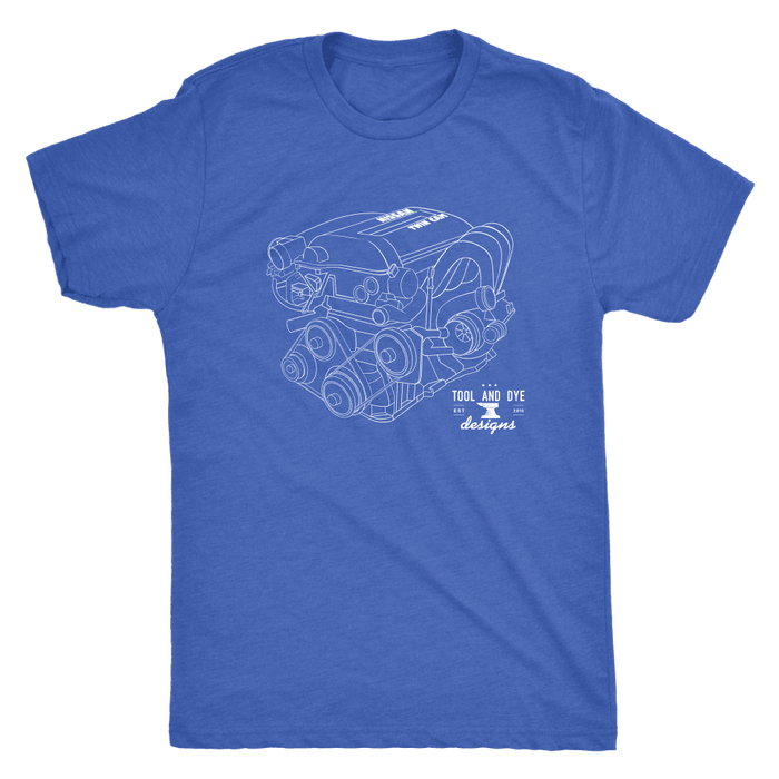 Nissan SR20DET Engine Blueprint Illustration Series T-shirt mens and womens