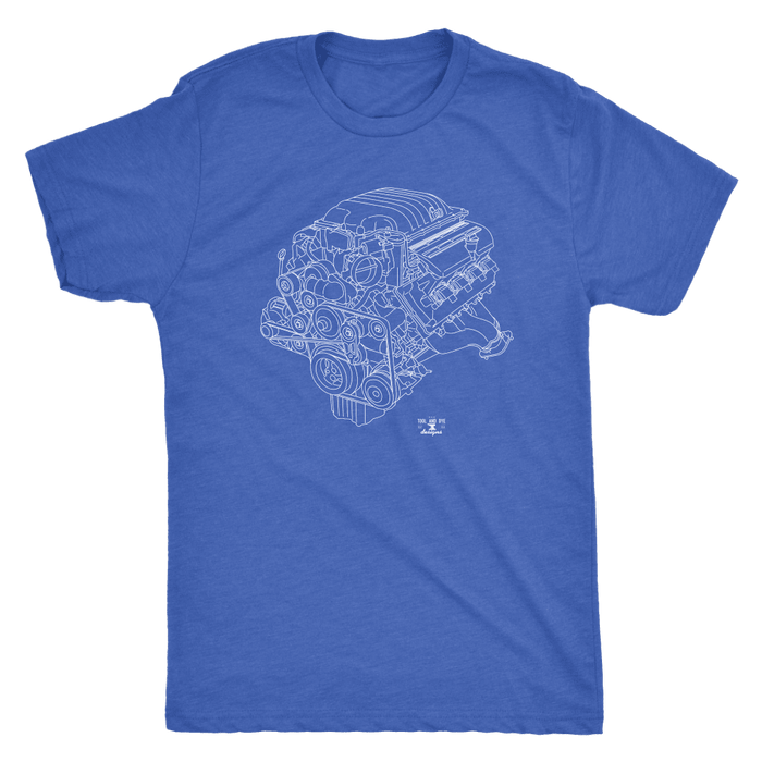 Engine Blueprint Illustration Series like a Demon T-shirt