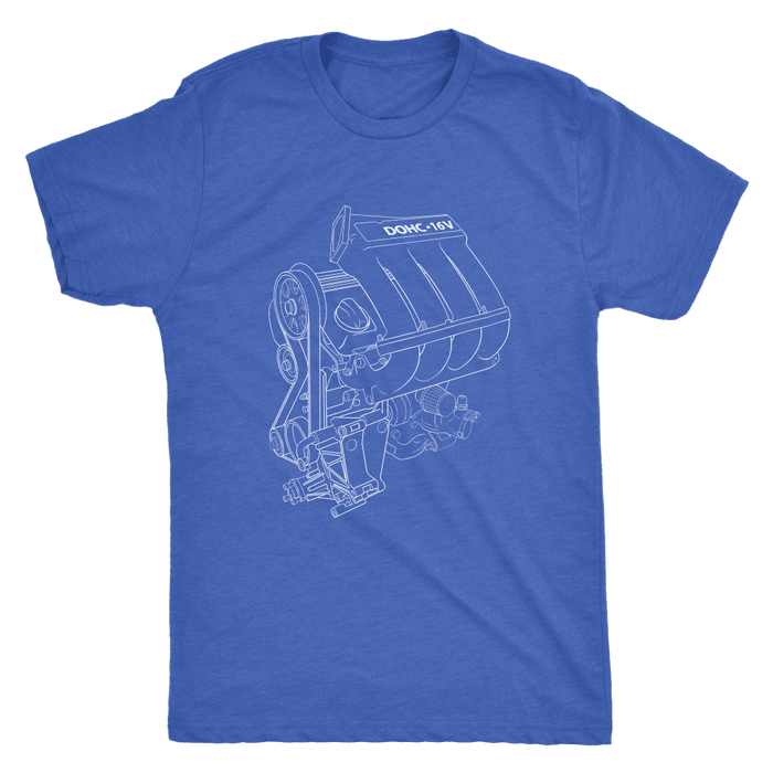 german car engine 16V engine blueprint illustration t-shirt mens and womens