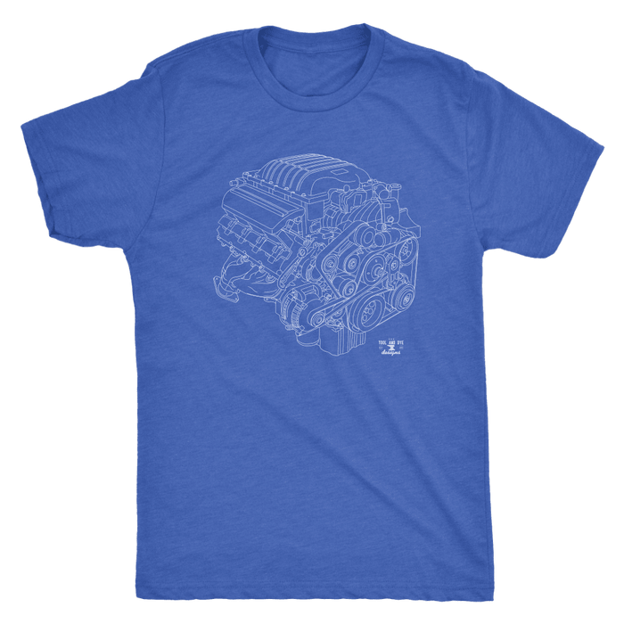 Engine Blueprint T-shirt like a 6.2L Hellcat  Illustration