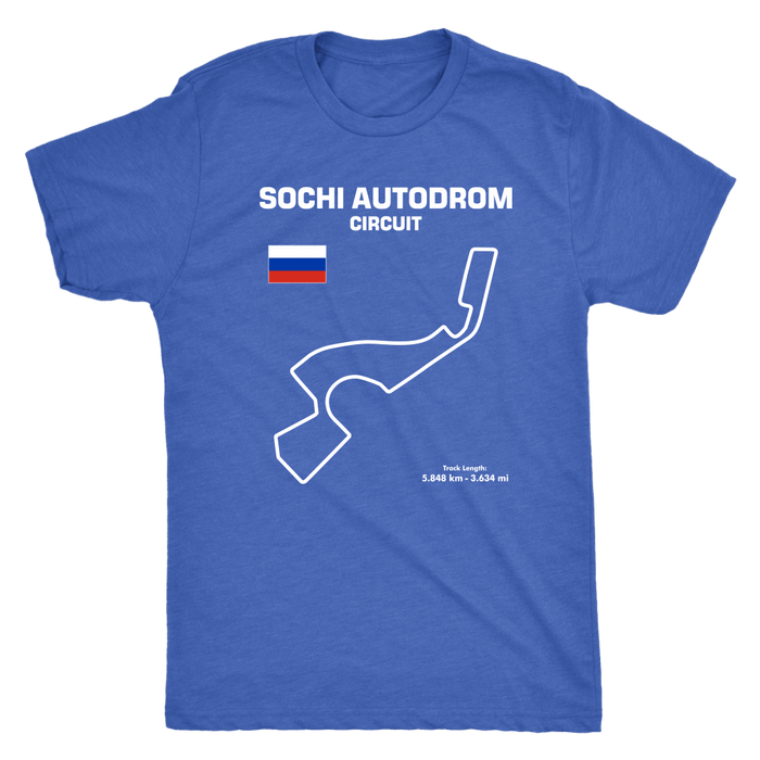 Sochi Autodrom Circuit Track Outline Series T-shirt and Hoodie