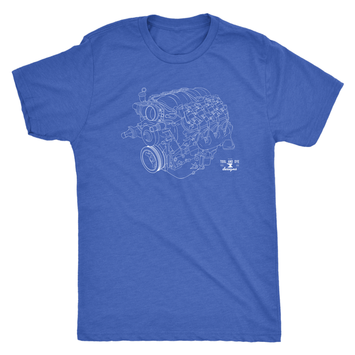 Engine Blueprint Series LS engine V8 T-shirt and Hoodie version 3