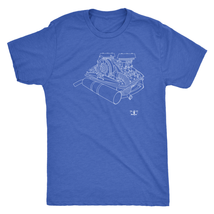 V2 Engine Blueprint Series Air Cooled Engine Blueprint Illustration Series t-shirt