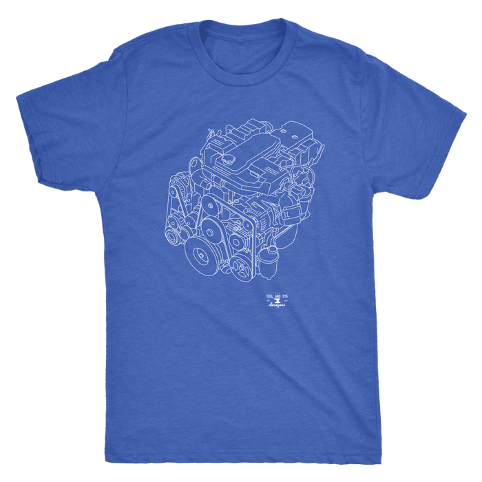 Truck engine like a Cummins Turbo Diesel 6.7 Engine Blueprint Illustration Series T-shirt