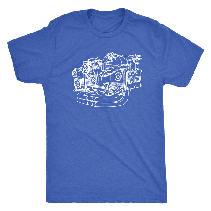 Japanese Car EJ Engine Blueprint Illustration T-shirt