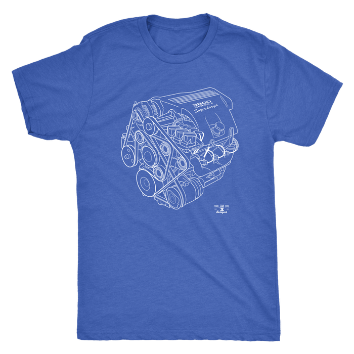 L67 Series 2 3800 Supercharged GM Engine Blueprint Series T-shirt