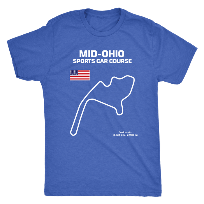 Mid Ohio Sports Car Course Track Outline Series T-shirt and Hoodie