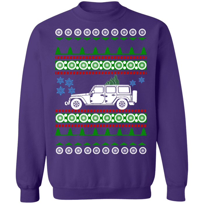 off road american vehicle 2017 JK 4 door ugly christmas sweater