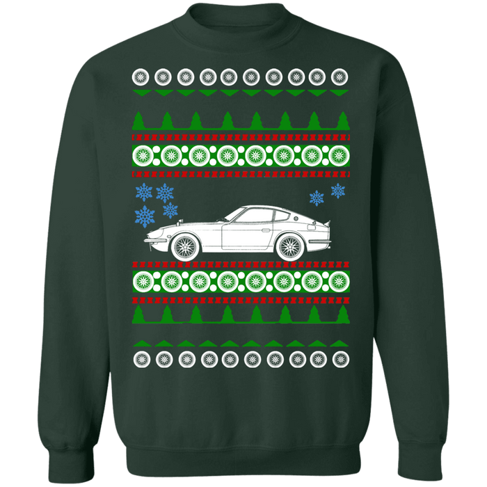 car like Datsun 240z Ugly Christmas Sweater no tree