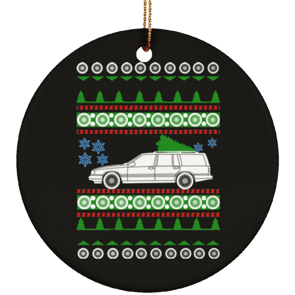 Volvo 940 Estate wagon 1993 Ugly Christmas Sweater Ornament