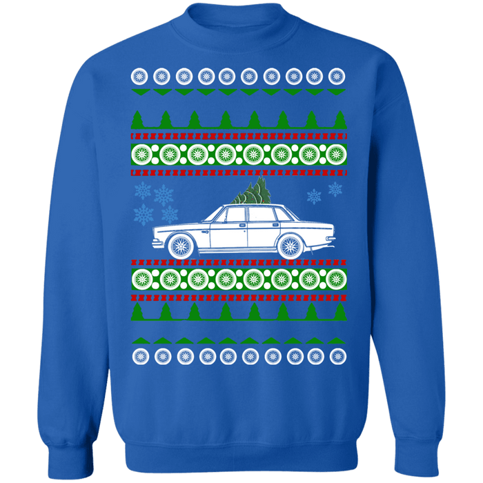 car like 1973 Swedish Car like a  164E Ugly Christmas Sweater