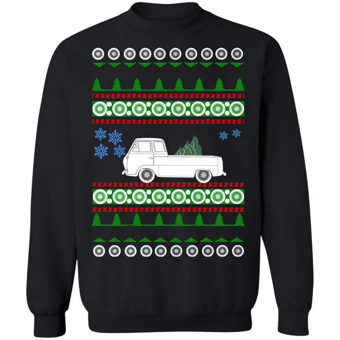 Old Truck like Ford Econoline Ugly Christmas Sweater