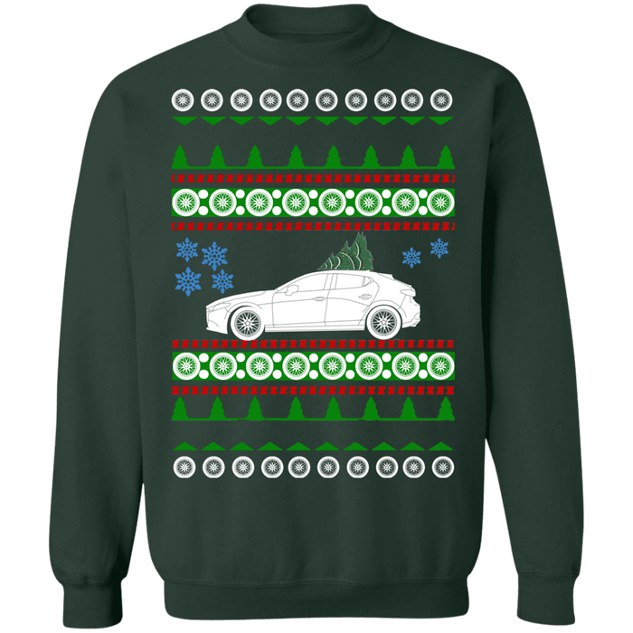 Car Hatchback 2021 Turbo Mazda3 Ugly Christmas Sweater Sweatshirt