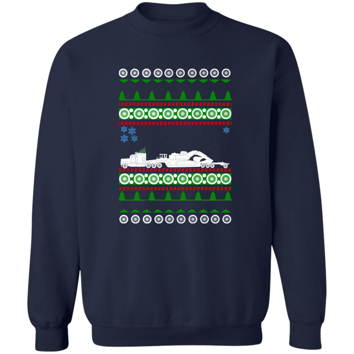 Semi Truck Heavy Hauler Ugly Christmas Sweater Sweatshirt