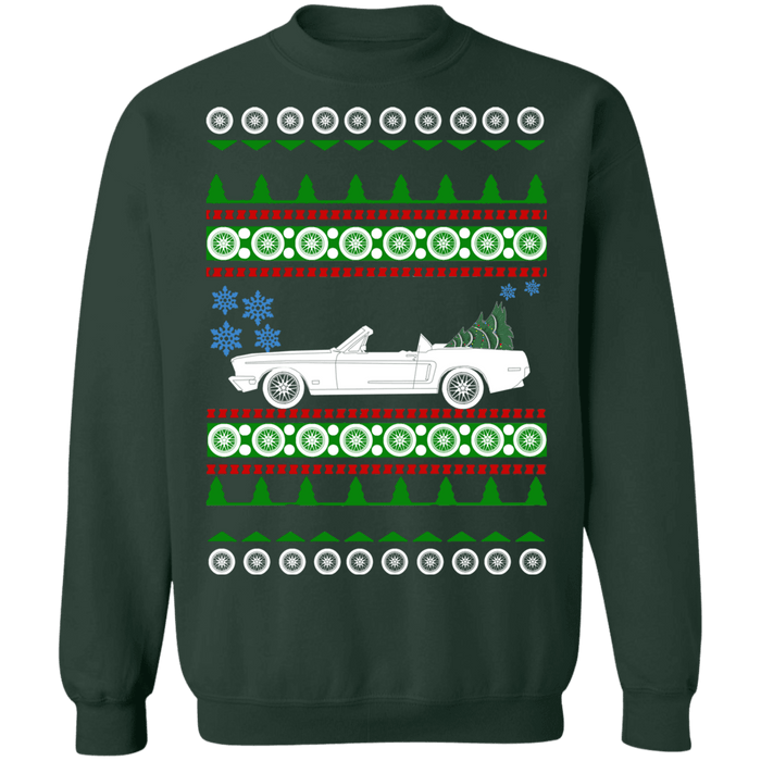 car like a 1968 Mustang Convertible Ugly Christmas Sweater