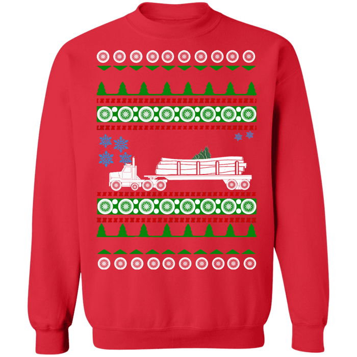 Logging Truck Ugly Christmas Sweater Sweatshirt