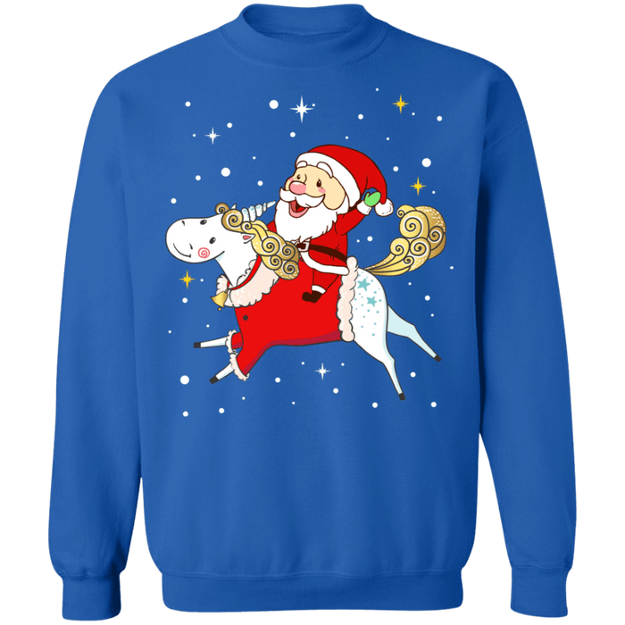 Santa Riding a Unicorn Ugly Christmas Sweater sweatshirt