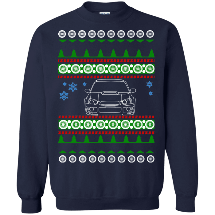 Japanese Car WRX STI Blobeye front view ugly christmas sweater sweatshirt