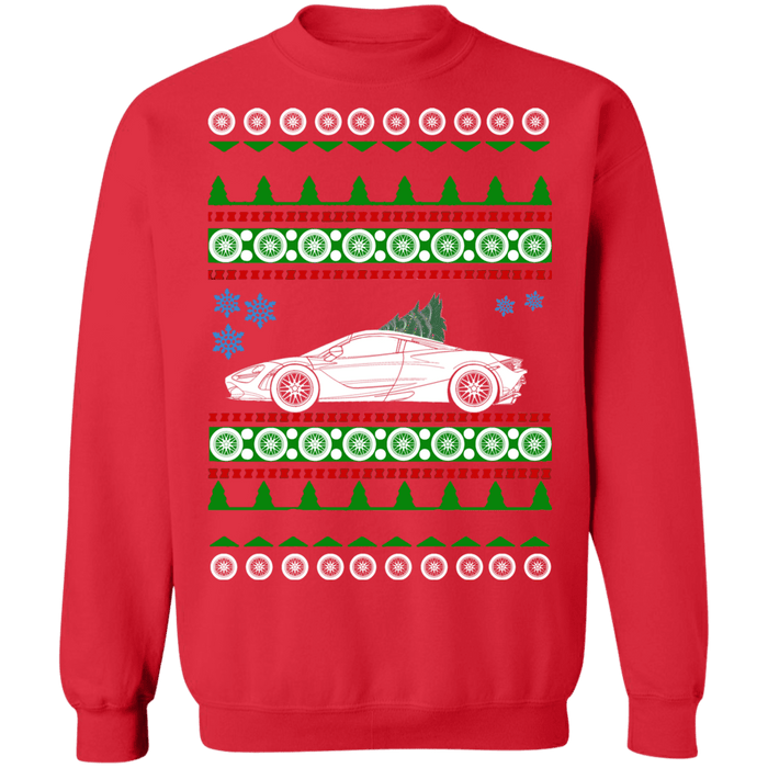 Exotic car Mclaren 720s ugly christmas sweater