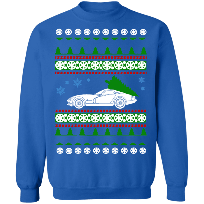 Car like a Viper 2nd Generation Ugly Christmas Sweater Sweatshirt Green Tree