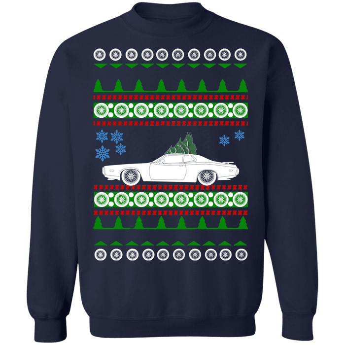 Hot rod like 3rd gen american car or truck like a  Charger Ugly Christmas Sweater 1973