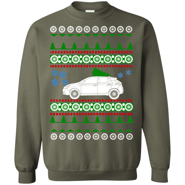 Electric Car Nissan Leaf 2018 Ugly Christmas Sweater sweatshirt