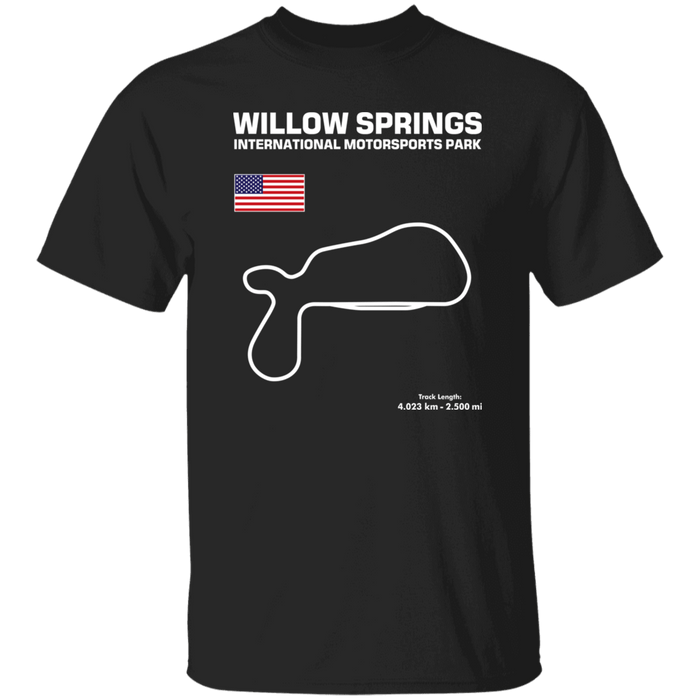 Willow Springs International Motorsports Park Track Outline Series cotton t-shirt