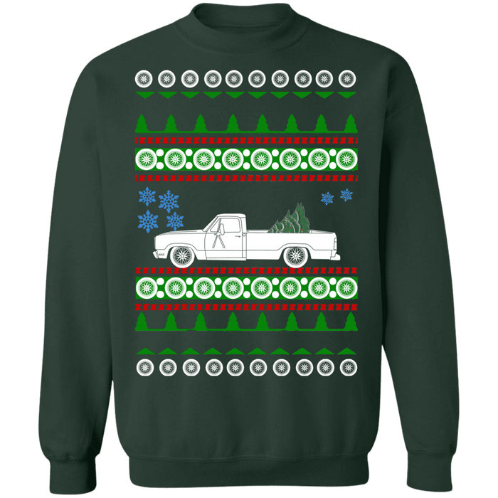 american car or truck like a  D200 3rd gen ugly christmas sweater