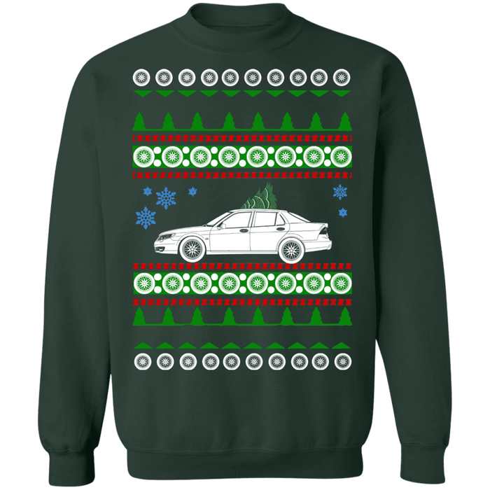 Saab 9-5 Sedan 2nd generation ugly christmas sweater sweatshirt sweatshirt