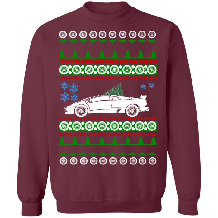 Exotic Car like Diablo Lamborghini Ugly Christmas Sweater