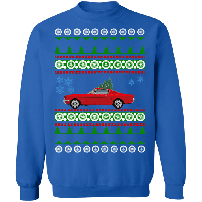 Ford Mustang fastback 1965 v2 Ugly christmas Sweater