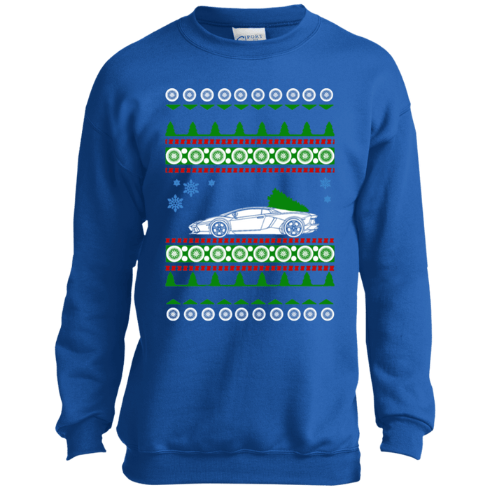 Exotic Car like Lamborghini Aventador youth Ugly Christmas sweater